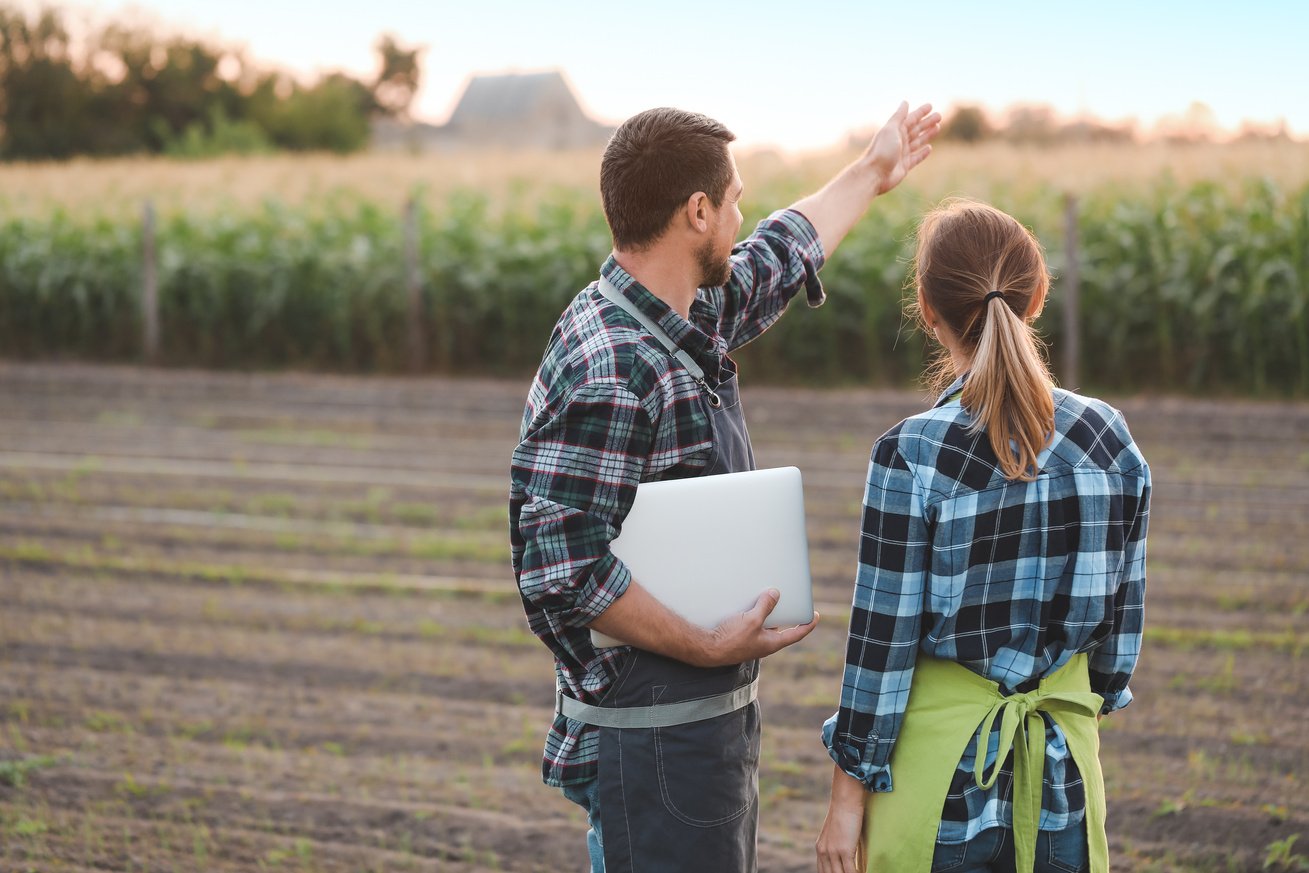 Agricultural Engineers Working in the Field